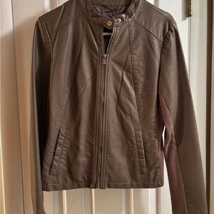 Express Taupe Leather Jacket